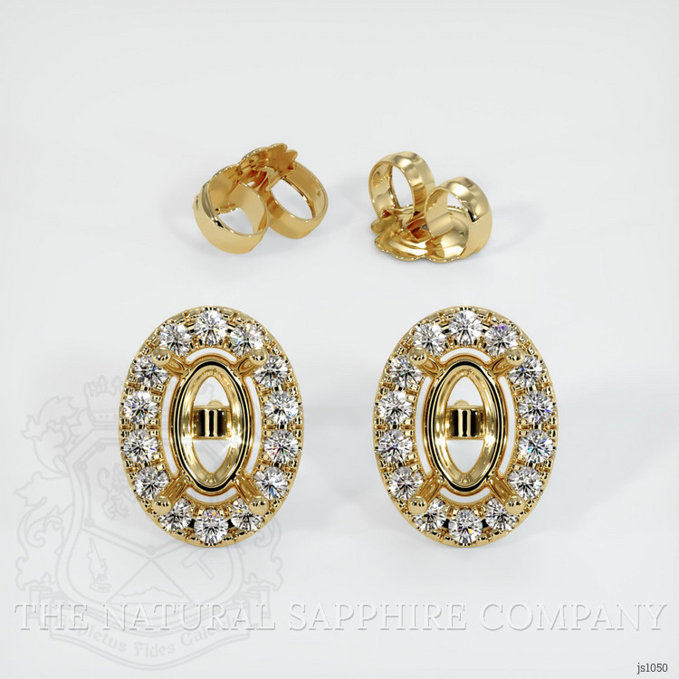 14K Yellow Gold Pave Earring Setting