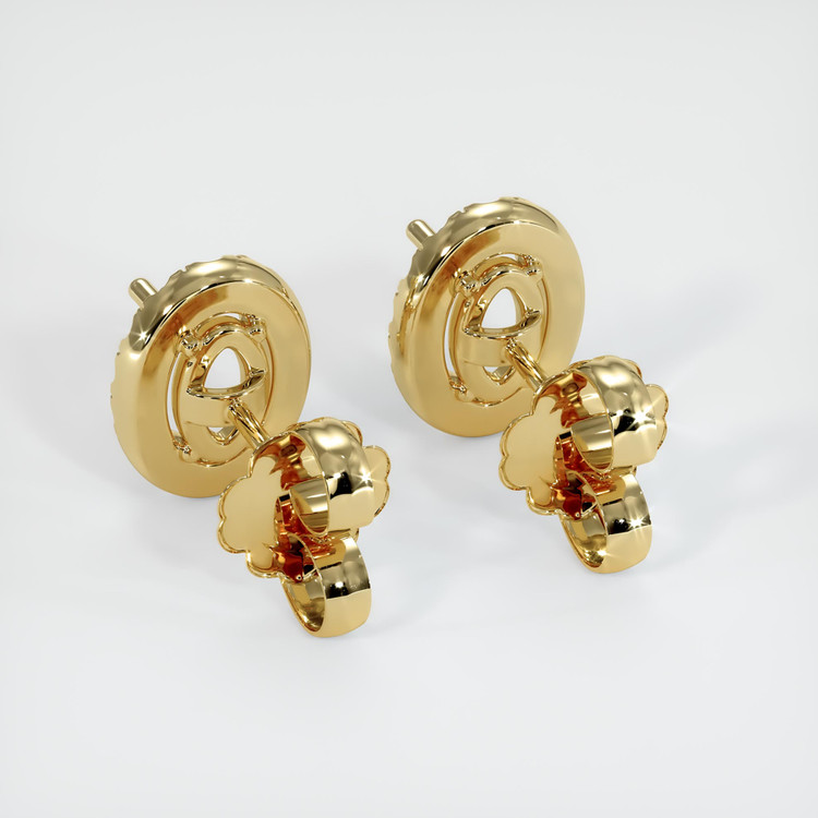 14K Yellow Gold Pave Earring Setting