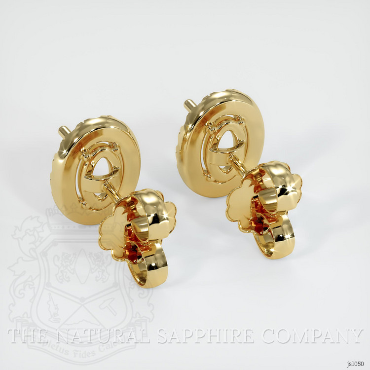 14K Yellow Gold Pave Earring Setting