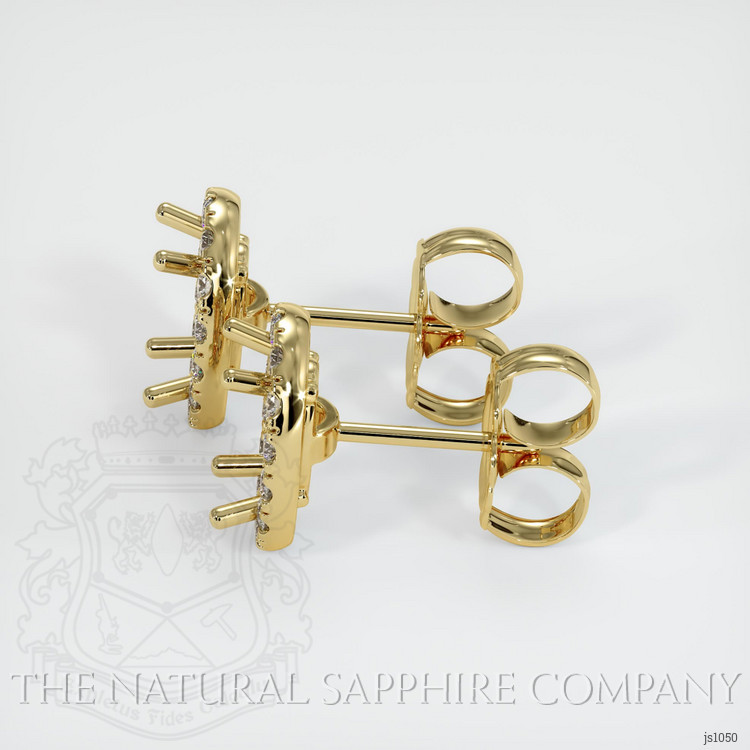 18K Yellow Gold Pave Earring Setting