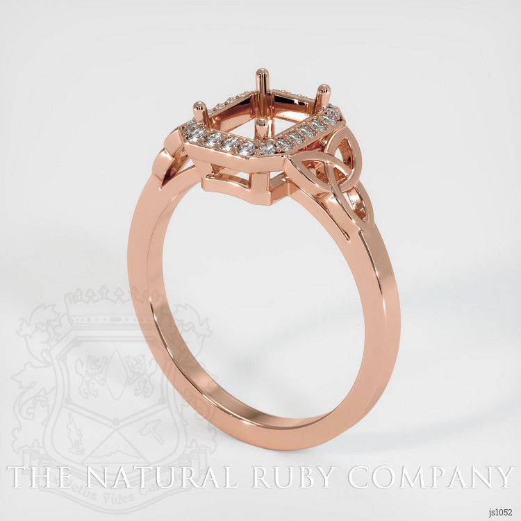 14K Rose Gold Pave Ring Setting