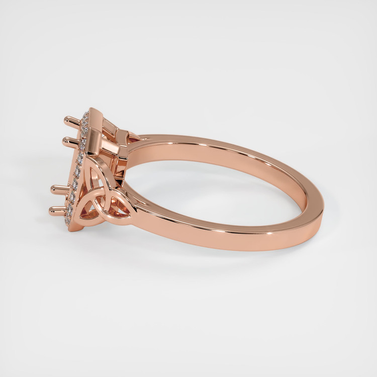 14K Rose Gold Pave Ring Setting