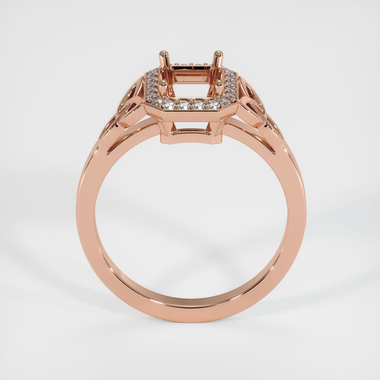 14K Rose Gold Pave Ring Setting