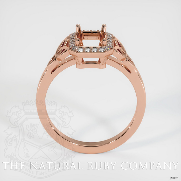 14K Rose Gold Pave Ring Setting