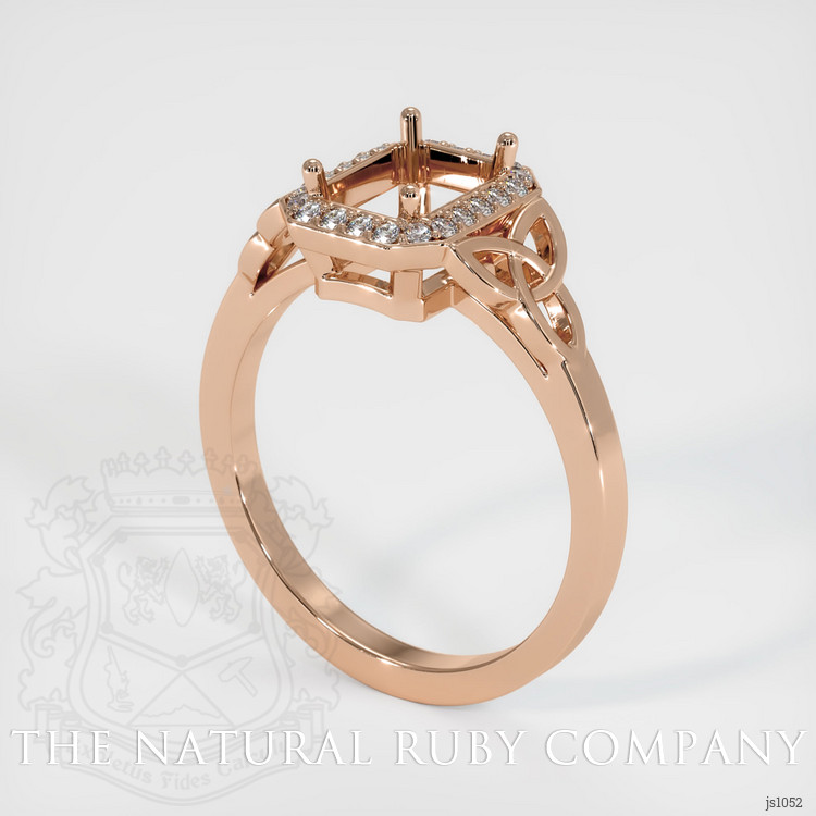 18K Rose Gold Pave Ring Setting