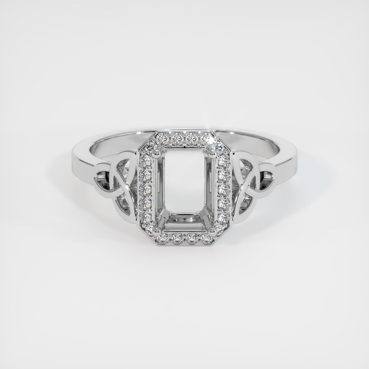 18K White Gold Pave Ring Setting
