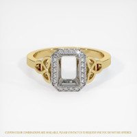 14K White & Yellow Pave Ring Setting Image