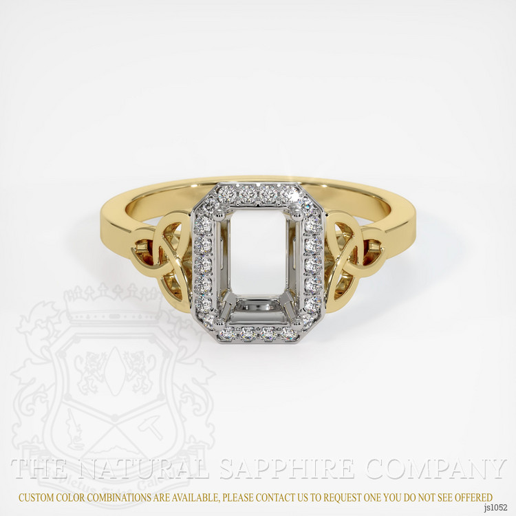 14K White & Yellow Pave Ring Setting