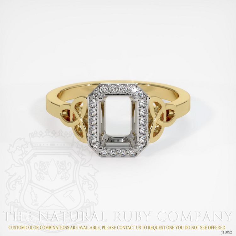 14K White & Yellow Pave Ring Setting