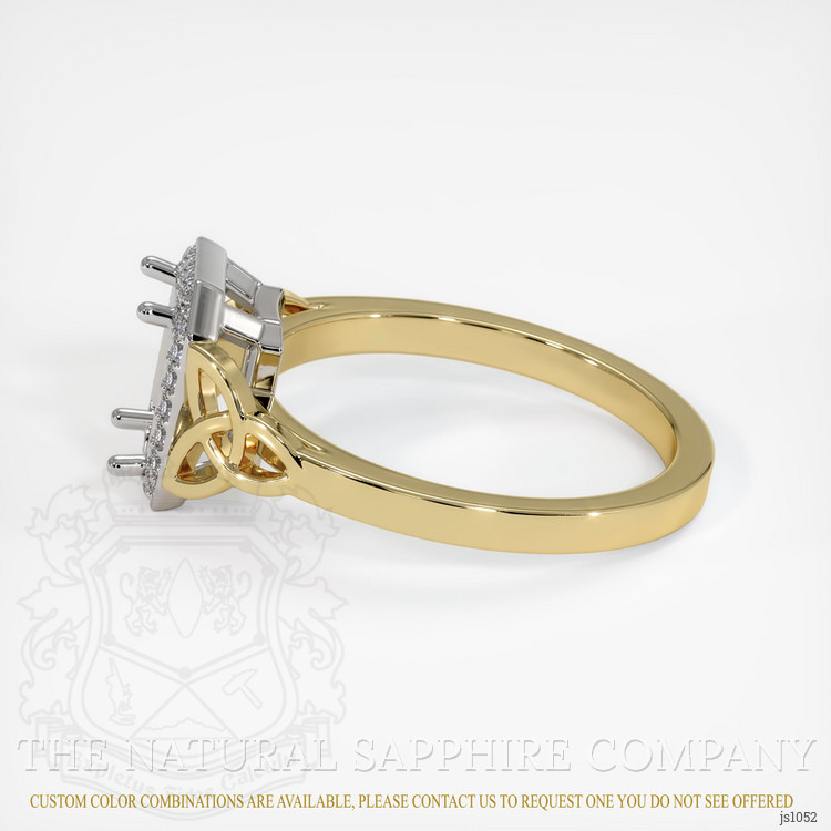 14K White & Yellow Pave Ring Setting