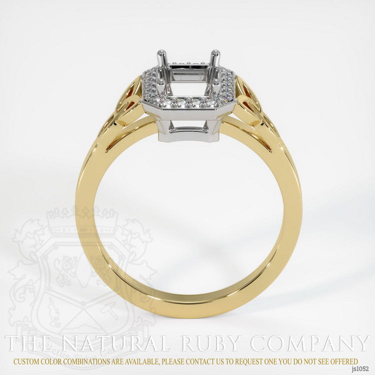 14K White & Yellow Pave Ring Setting