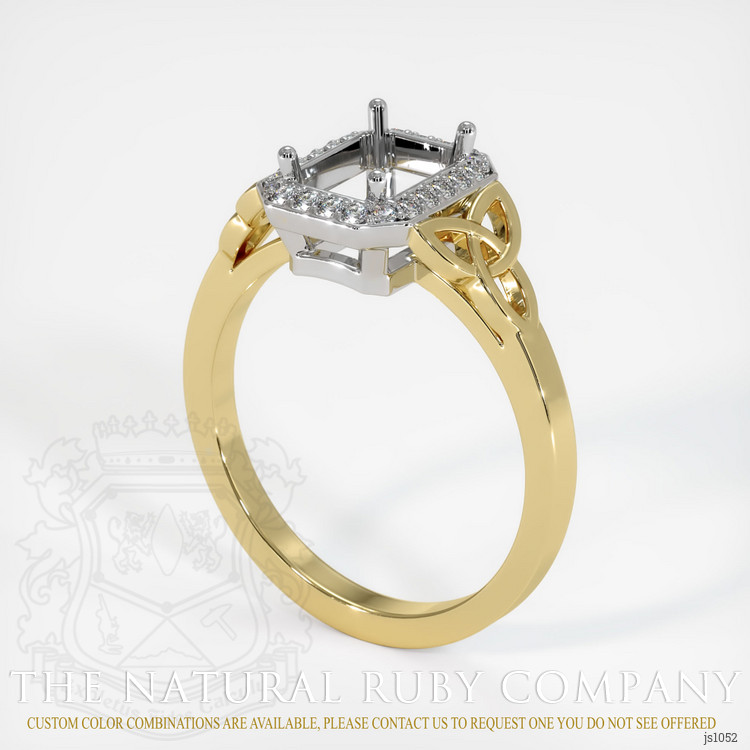 18K White & Yellow Pave Ring Setting