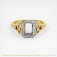18K White & Yellow Pave Ring Setting Image