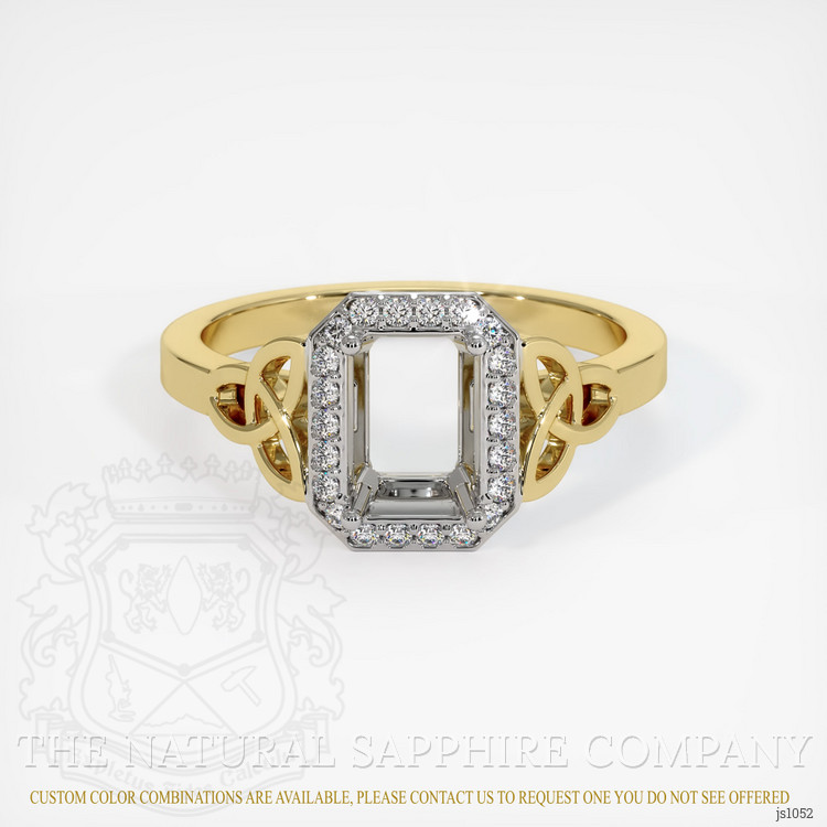 18K White & Yellow Pave Ring Setting