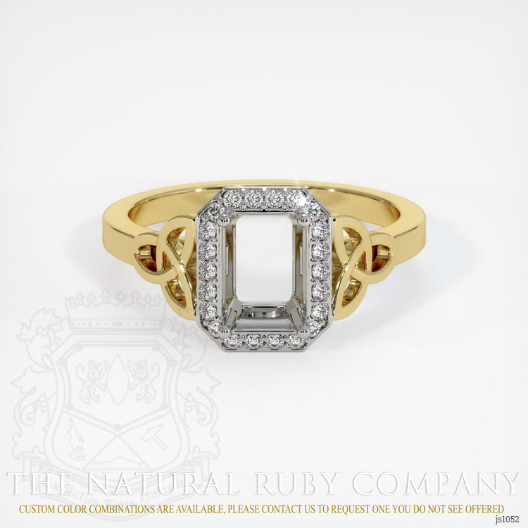 18K White & Yellow Pave Ring Setting