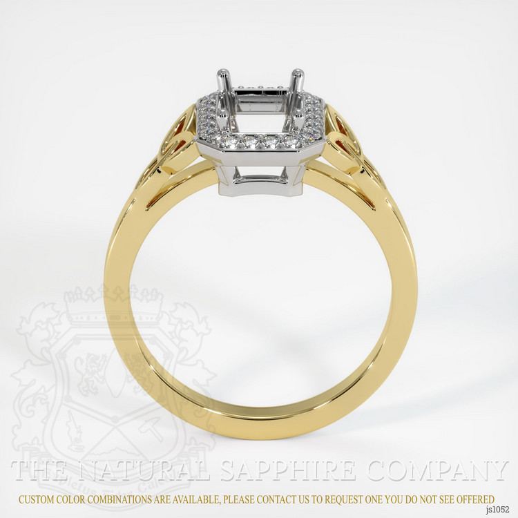 18K White & Yellow Pave Ring Setting