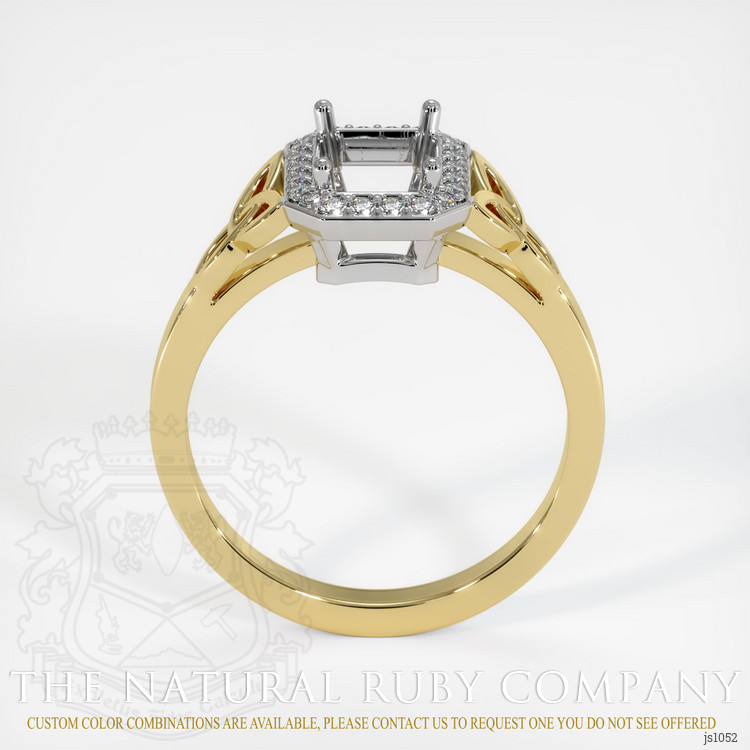 18K White & Yellow Pave Ring Setting