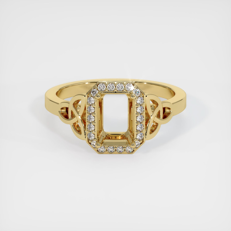 14K Yellow Gold Pave Ring Setting