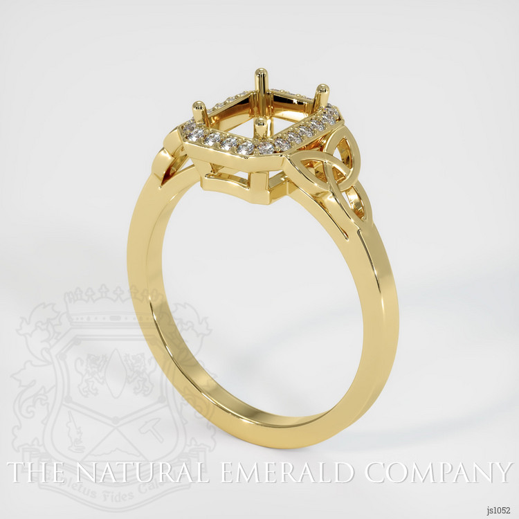 18K Yellow Gold Pave Ring Setting