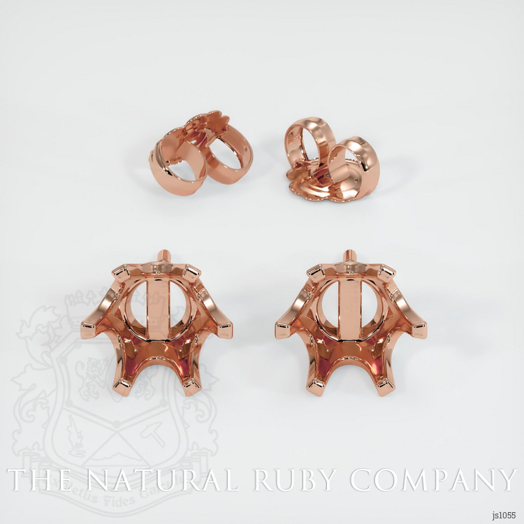 14K Rose Gold Studs Earring Setting
