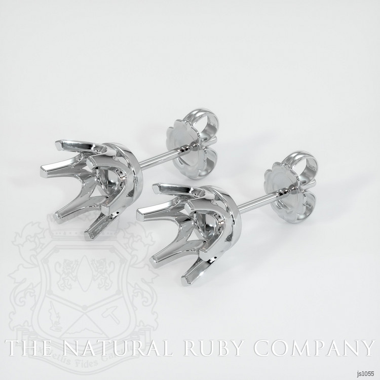 14K White Gold Studs Earring Setting