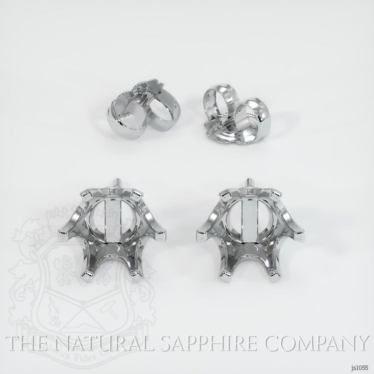 14K White Gold Studs Earring Setting