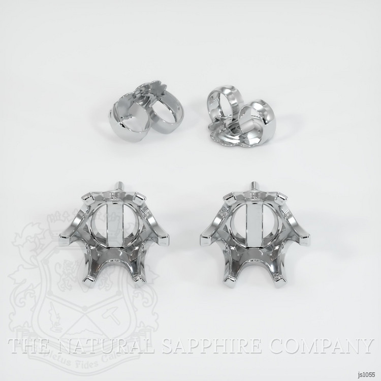 18K White Gold Studs Earring Setting