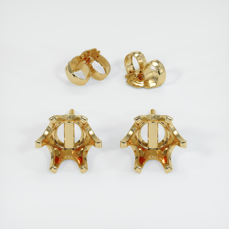 14K Yellow Gold Studs Earring Setting