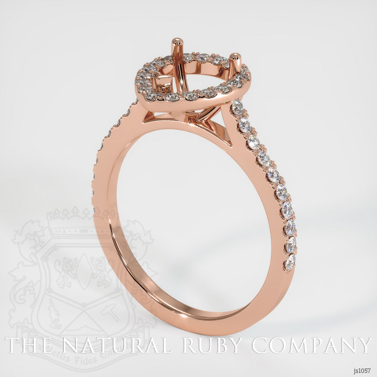 14K Rose Gold Pave Ring Setting