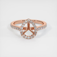 14K Rose Gold Pave Ring Setting Image