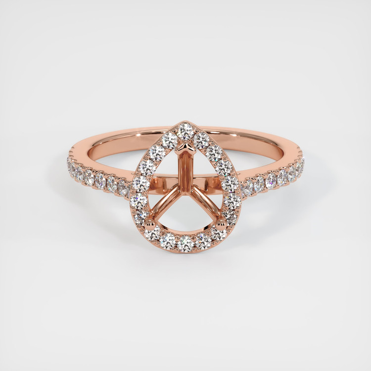 14K Rose Gold Pave Ring Setting