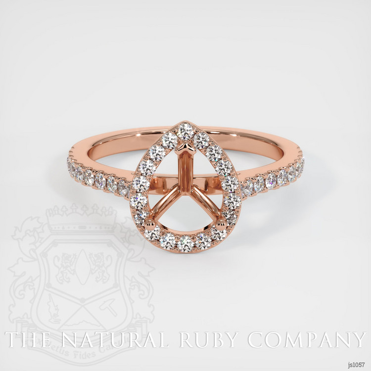 14K Rose Gold Pave Ring Setting