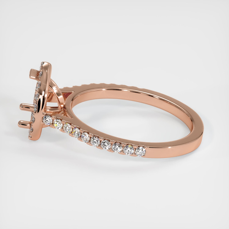14K Rose Gold Pave Ring Setting