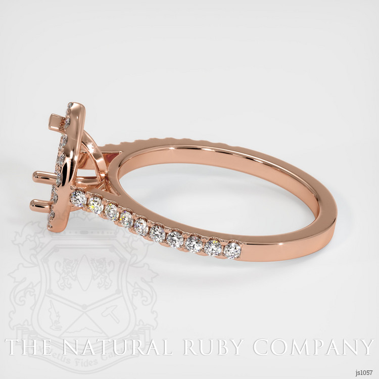 14K Rose Gold Pave Ring Setting