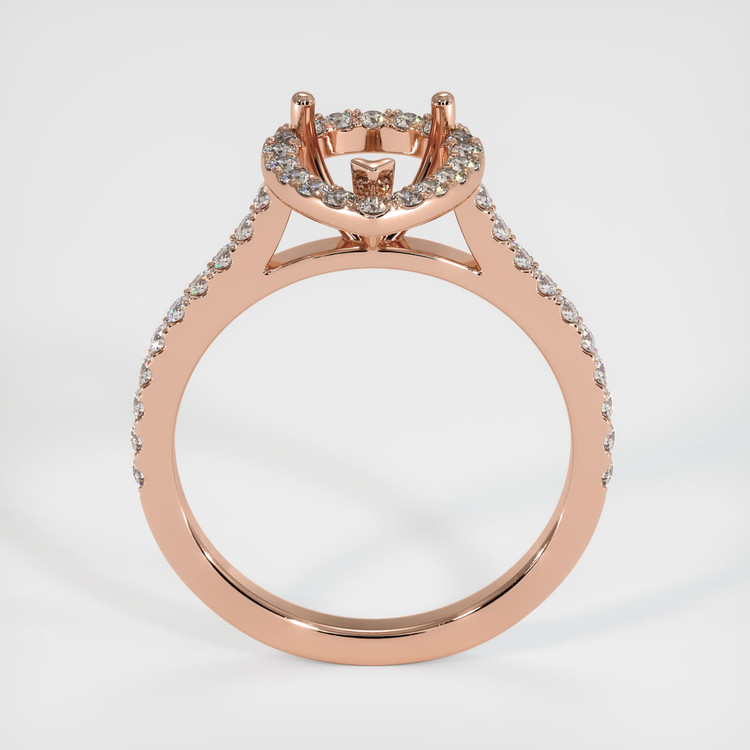 14K Rose Gold Pave Ring Setting