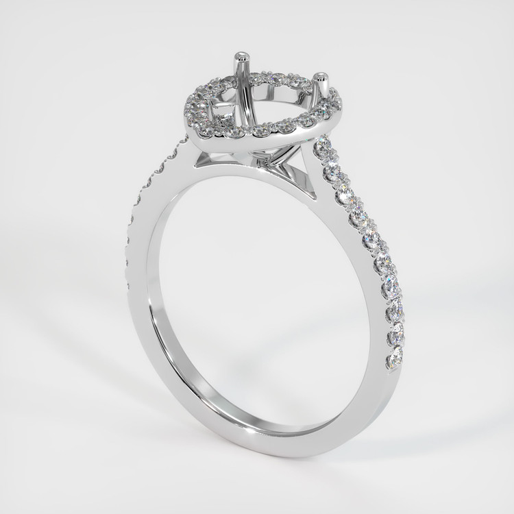 14K White Gold Pave Ring Setting