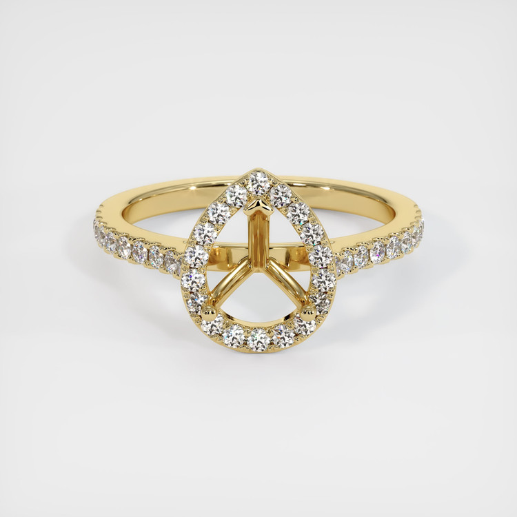 14K Yellow Gold Pave Ring Setting
