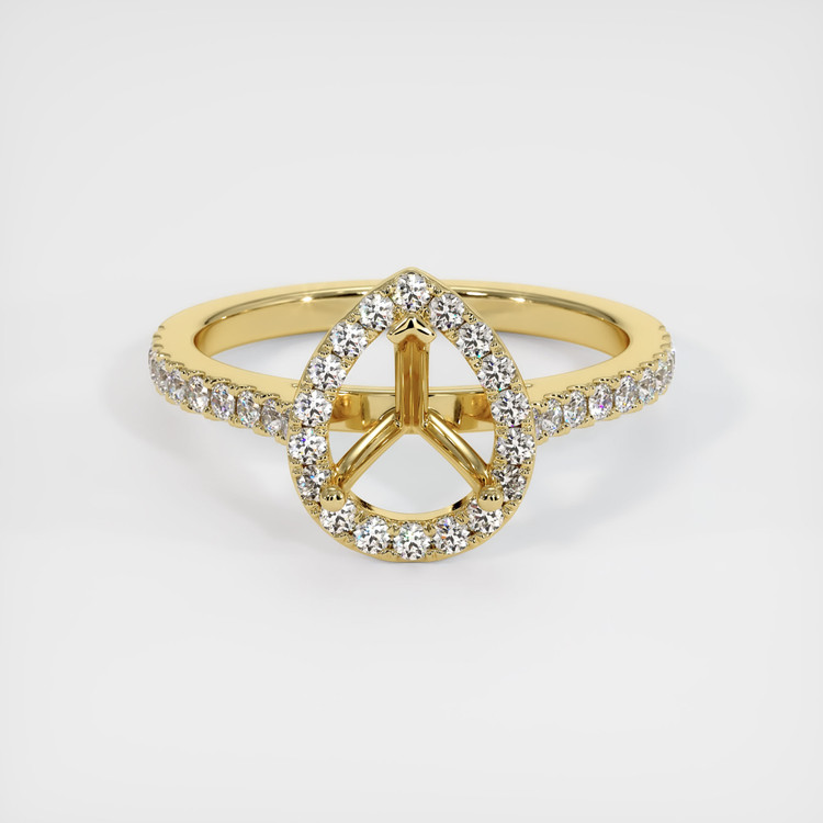 18K Yellow Gold Pave Ring Setting