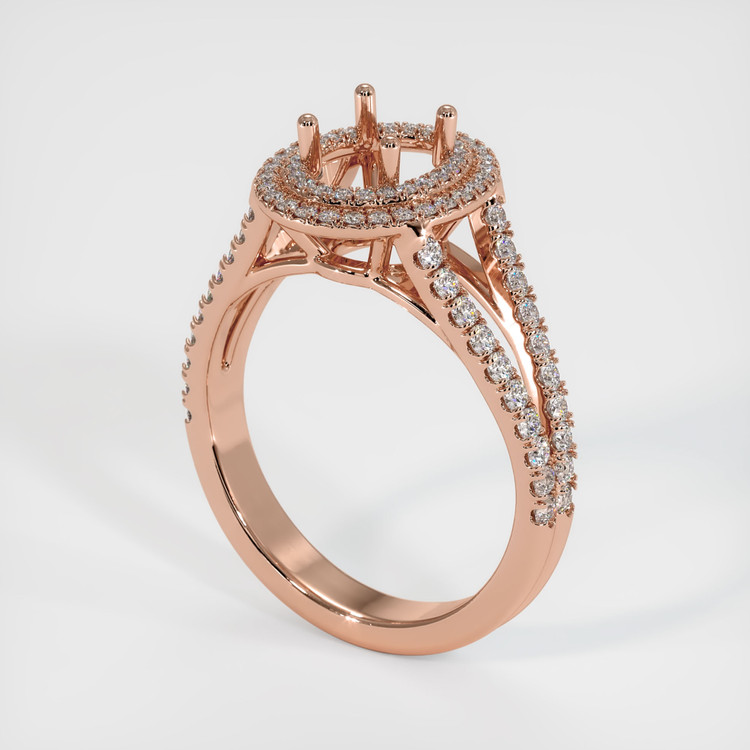 14K Rose Gold Pave Ring Setting