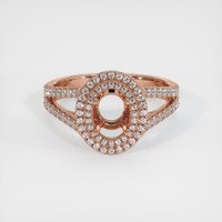 14K Rose Gold Pave Ring Setting Image