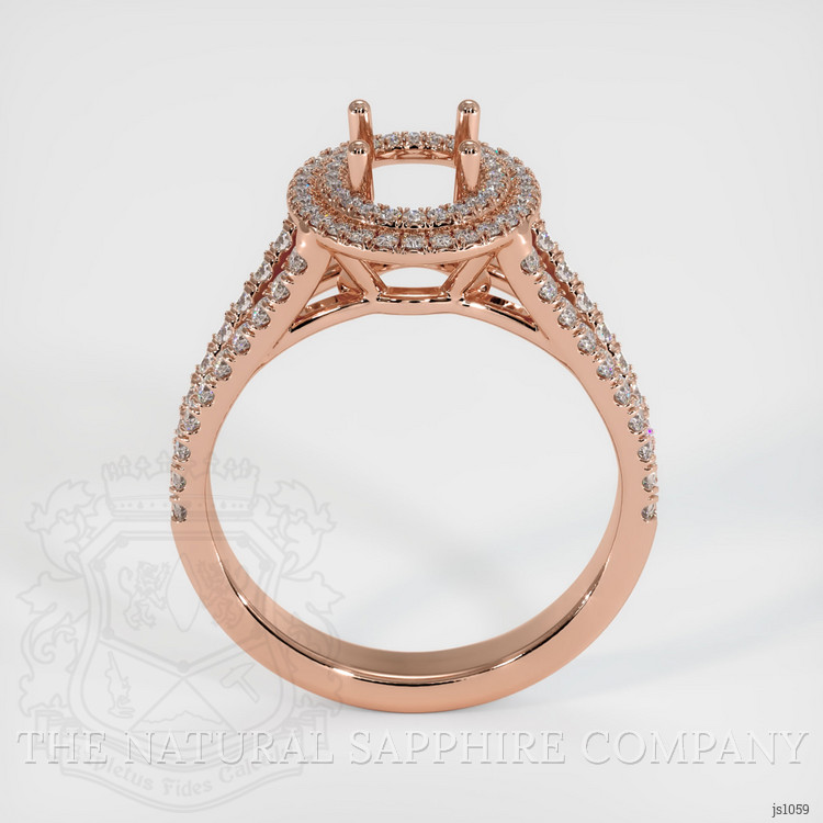 14K Rose Gold Pave Ring Setting