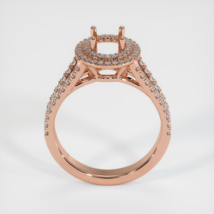 14K Rose Gold Pave Ring Setting