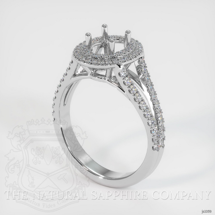 14K White Gold Pave Ring Setting