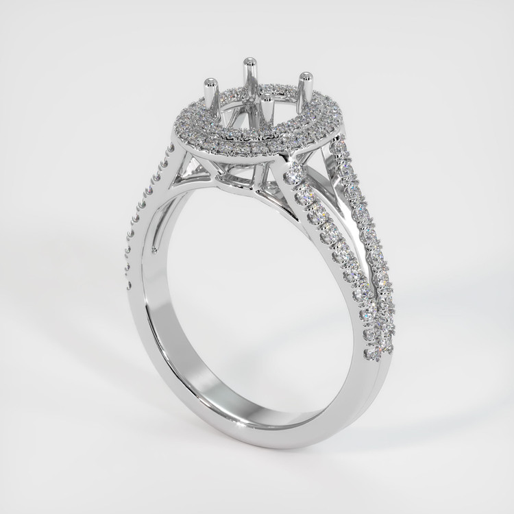 14K White Gold Pave Ring Setting