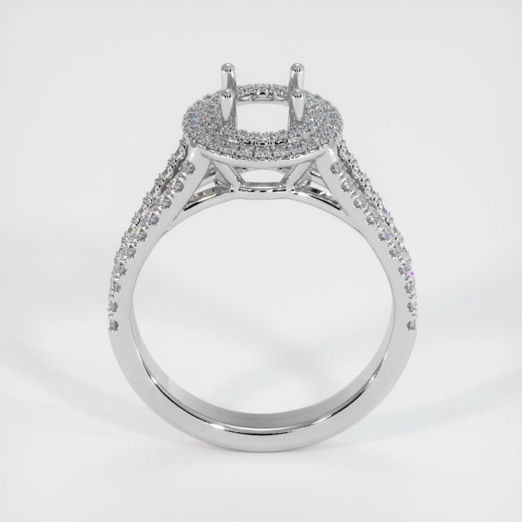 14K White Gold Pave Ring Setting