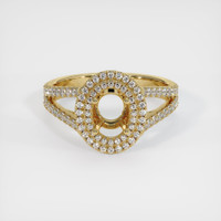 14K Yellow Gold Pave Ring Setting Image