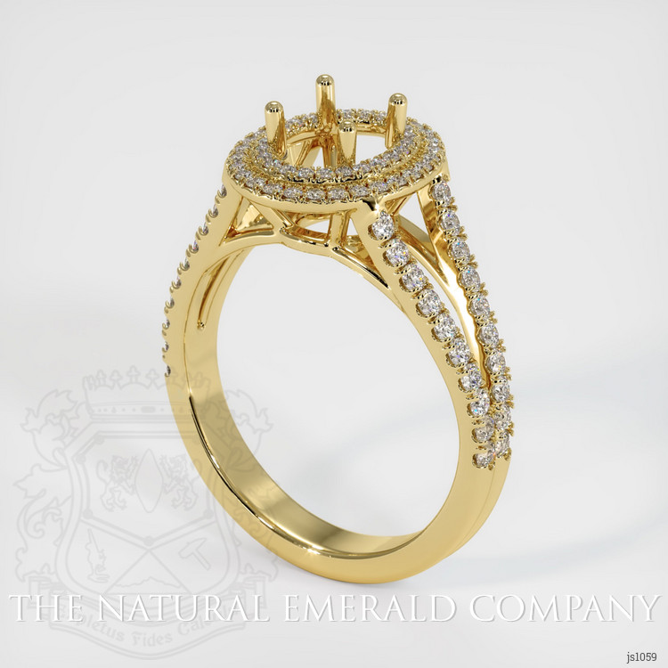 18K Yellow Gold Pave Ring Setting