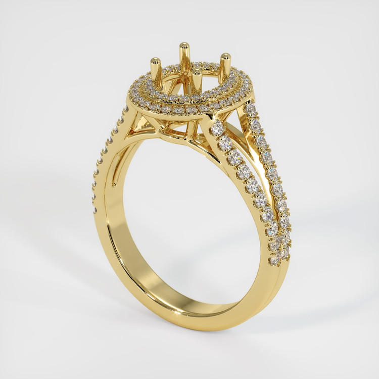 18K Yellow Gold Pave Ring Setting