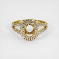 18K Yellow Gold Pave Ring Setting Image