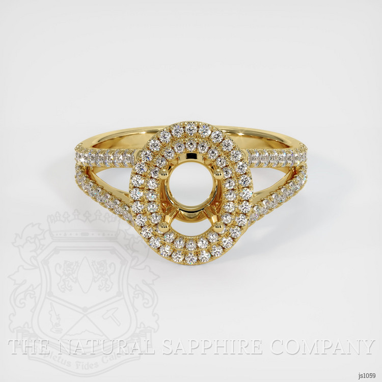 18K Yellow Gold Pave Ring Setting